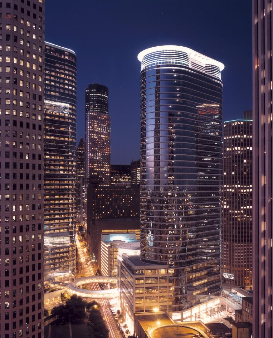 1500 Louisiana Street at night in Houston, Texas